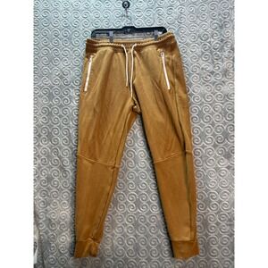 American Eagle‎ Mens Jogger Pants Brown AE Logo Zip Pockets Size Medium